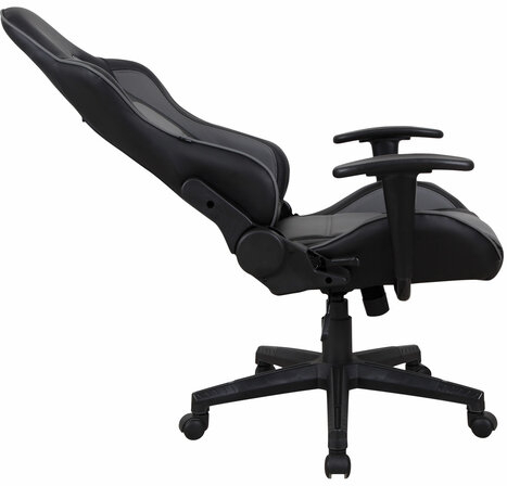 Кресло компьютерное BRABIX "GT Racer GM-100", две подушки, экокожа, черное/серое, 531926