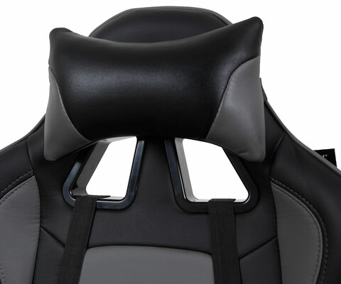 Кресло компьютерное BRABIX "GT Racer GM-100", две подушки, экокожа, черное/серое, 531926