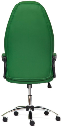 Кресло BOSS (хром) кож/зам, зеленый/зеленый перфорированный, 36-001/36-001/06