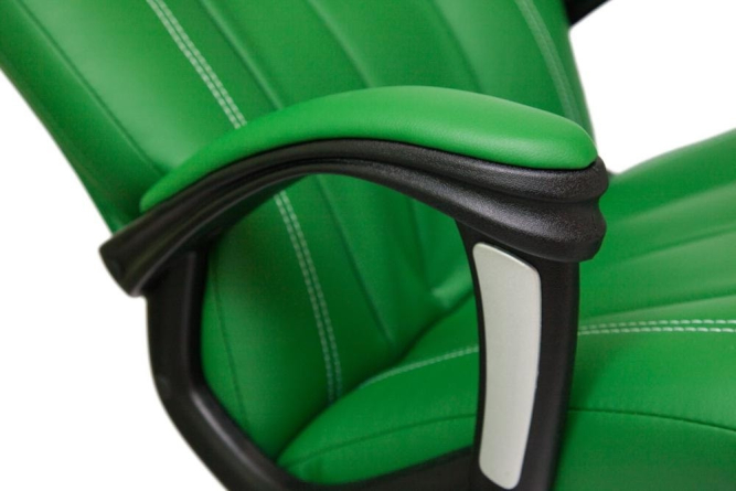 Кресло BOSS (хром) кож/зам, зеленый/зеленый перфорированный, 36-001/36-001/06