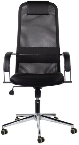 Кресло офисное BRABIX "Pilot EX-610 CH" premium, хром, ткань-сетка, черное, 532417