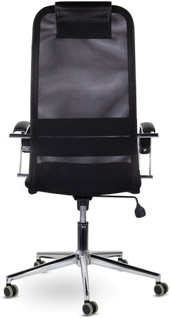 Кресло офисное BRABIX "Pilot EX-610 CH" premium, хром, ткань-сетка, черное, 532417