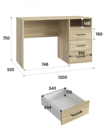Стол Оскар ОС-20 блэквуд ячменный