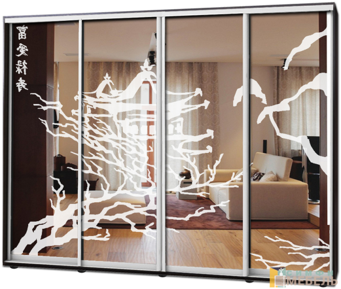 Шкаф купе 4х дв Пескоструй № 10