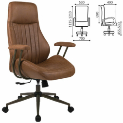 Кресло BRABIX PREMIUM Texas EX-571, синхромеханизм, искусственная замша, светло-коричневый, 532942