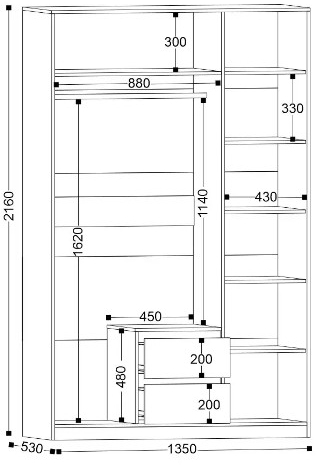 Шкаф 3-х створчатый Нильс 23