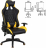Кресло компьютерное BRABIX "GT Master GM-110", две подушки, экокожа, черное/желтое, 531927