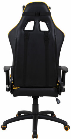 Кресло компьютерное BRABIX "GT Master GM-110", две подушки, экокожа, черное/желтое, 531927