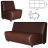 Диван мягкий трехместный "Клауд", "V-600", 1540х750х780 мм, без подлокотников, экокожа, коричневый
