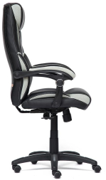 Кресло CAMBRIDGE кож/зам/ткань, черный/св.серый, 36-6/14