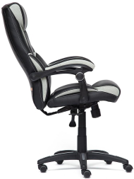 Кресло CAMBRIDGE кож/зам/ткань, черный/св.серый, 36-6/14