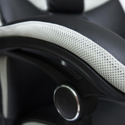 Кресло CAMBRIDGE кож/зам/ткань, черный/св.серый, 36-6/14