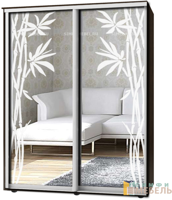 Шкаф-купе 2х дв Стандарт Пескоструй № 32