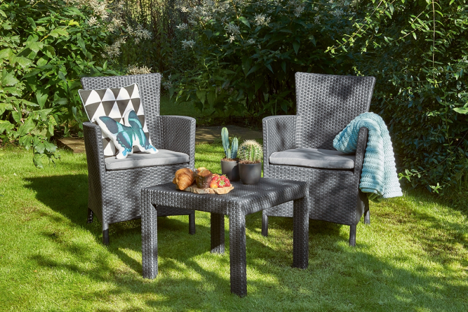 Комплект садовой мебели из ротанга Розарио балкон (Rosario balcony set) графит