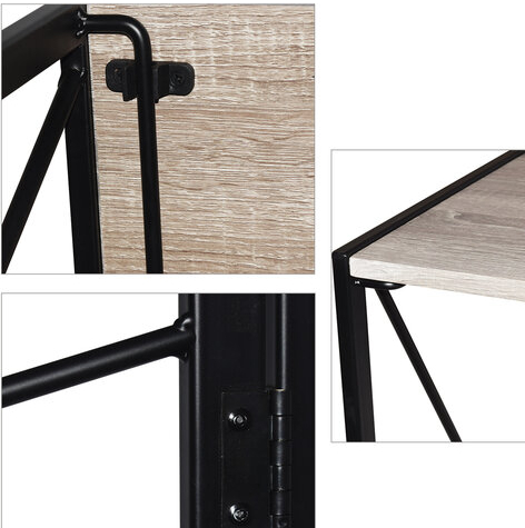 Стол на металлокаркасе BRABIX "LOFT CD-002", 1000х500х750 мм, складной, цвет дуб антик, 641213