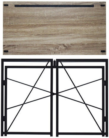 Стол на металлокаркасе BRABIX "LOFT CD-002", 1000х500х750 мм, складной, цвет дуб антик, 641213