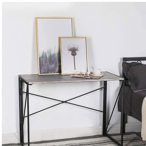 Стол на металлокаркасе BRABIX "LOFT CD-002", 1000х500х750 мм, складной, цвет дуб антик, 641213