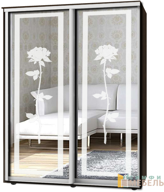 Шкаф-купе 2х дв Стандарт Пескоструй № 45+45