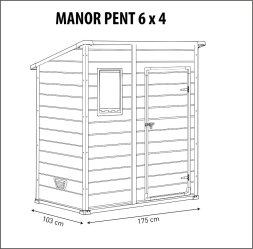 Сарай Манор Пент 6x4 (Manor Pent 6X4), серый