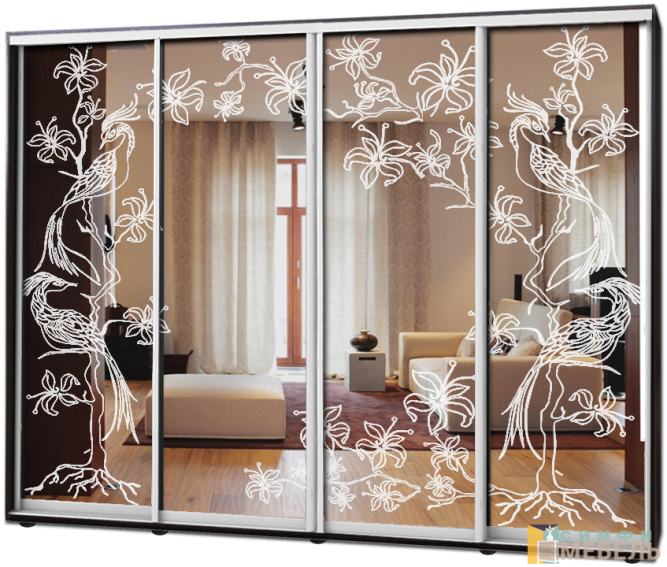 Шкаф купе 4х дв Пескоструй № 11