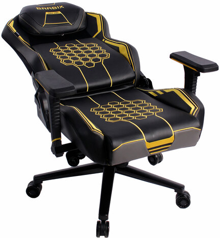 Кресло BRABIX PREMIUM "Tanos GM-180", мультиблок, 4D подлокотники, литой поролон, черное/желтое, 532953