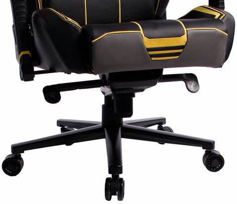 Кресло BRABIX PREMIUM "Tanos GM-180", мультиблок, 4D подлокотники, литой поролон, черное/желтое, 532953