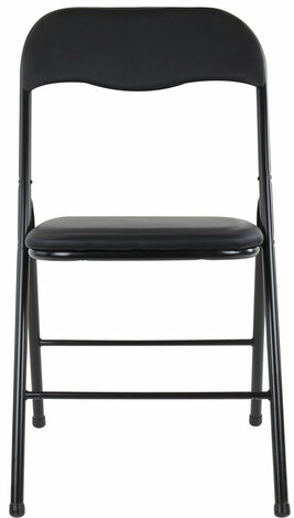 Стулья складные BRABIX "Golf CF-007", КОМПЛЕКТ 4 шт., черный каркас, кожзам черный, 533032