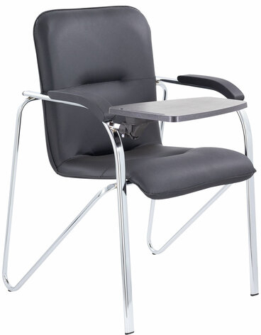 Кресло со столом BRABIX "Samba CF-108 BOX-2", хром каркас, кожзам черный, разобрано, 533218