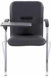 Кресло со столом BRABIX "Samba CF-108 BOX-2", хром каркас, кожзам черный, разобрано, 533218