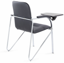 Кресло со столом BRABIX "Samba CF-108 BOX-2", хром каркас, кожзам черный, разобрано, 533218