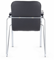 Кресло со столом BRABIX "Samba CF-108 BOX-2", хром каркас, кожзам черный, разобрано, 533218