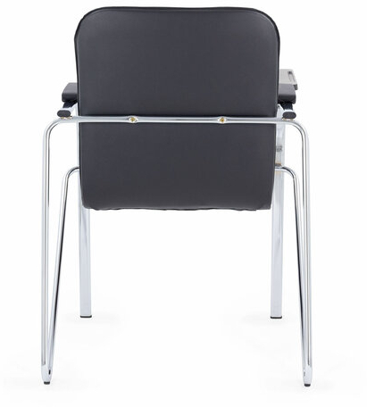 Кресло со столом BRABIX "Samba CF-108 BOX-2", хром каркас, кожзам черный, разобрано, 533218