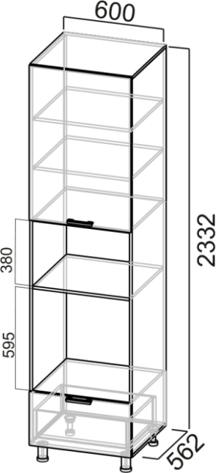 Пенал П600дм (под духовку и микроволновку) Модус