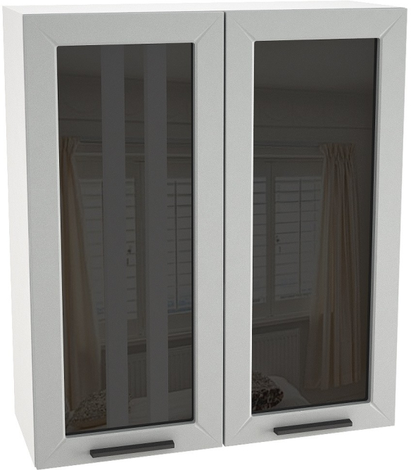 Шкаф верхний высокий со стеклом с 2 ств. ШВС 809 Глетчер