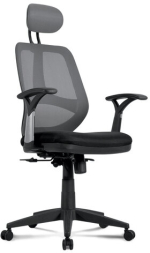 Кресло BRABIX "Saturn ER-400", с подголовником, комбинированное, черное/серое, 530871