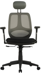 Кресло BRABIX "Saturn ER-400", с подголовником, комбинированное, черное/серое, 530871