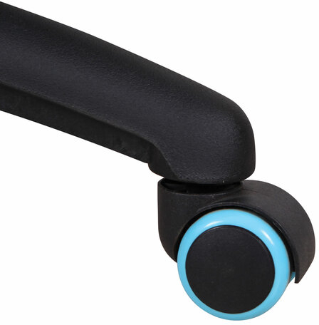 Кресло компьютерное BRABIX "GT Master GM-110", две подушки, экокожа, черное/голубое, 531928