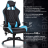 Кресло компьютерное BRABIX "GT Master GM-110", две подушки, экокожа, черное/голубое, 531928