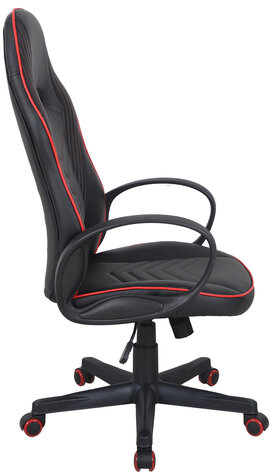 Кресло компьютерное BRABIX "Flame GM-004", экокожа, черное/красное, 532499