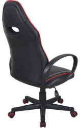 Кресло компьютерное BRABIX "Flame GM-004", экокожа, черное/красное, 532499