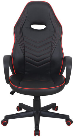 Кресло компьютерное BRABIX "Flame GM-004", экокожа, черное/красное, 532499