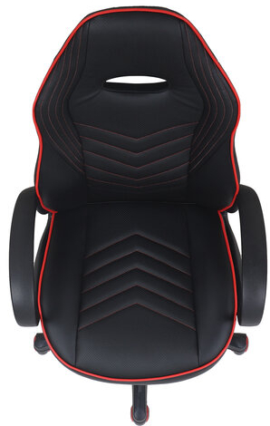 Кресло компьютерное BRABIX "Flame GM-004", экокожа, черное/красное, 532499