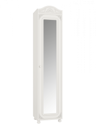 Шкаф Ассоль АС-53К с зеркалом (правый с короной) белое дерево