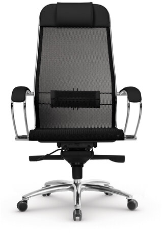 Кресло офисное МЕТТА "SAMURAI" S-1.04, сверхпрочная ткань-сетка, черное