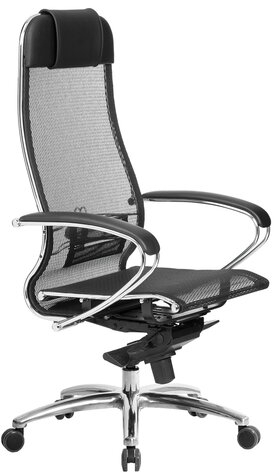 Кресло офисное МЕТТА "SAMURAI" S-1.04, сверхпрочная ткань-сетка, черное