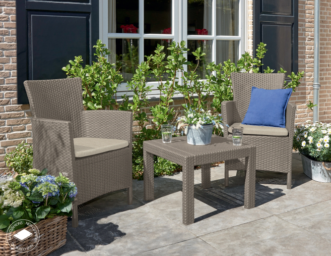 Комплект садовой мебели из ротанга Розарио балкон (Rosario balcony set) капучино