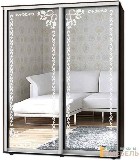 Шкаф-купе 2х дв Стандарт Пескоструй № 46+46