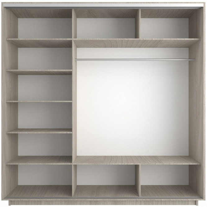 Шкаф-купе Экспресс 3-х дверный ( ЛДСП/Зеркало) Ясень шимо светлый