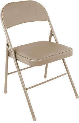 Стулья складные BRABIX "Golf Plus CF-003" КОМФОРТ, КОМПЛЕКТ 4шт., бежевый каркас, кожзам бежевый, 533033