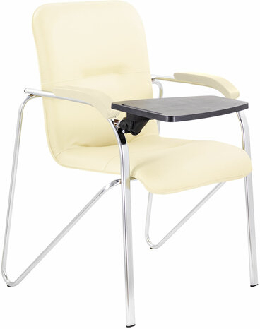 Кресло со столом BRABIX "Samba CF-108 BOX-2", хром каркас, кожзам бежевый, разобрано, 533219